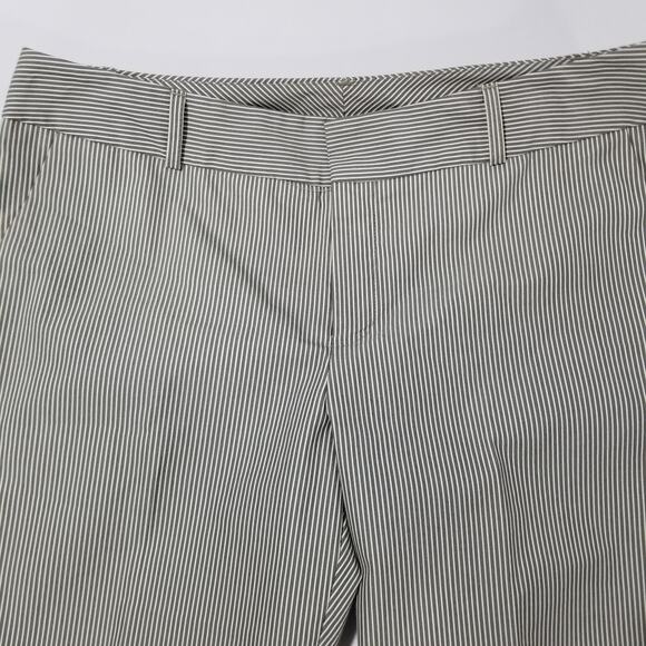 Norma Kamali Pants - Norma Kamali Pants 8 Black Straw Stripe Crop Ankle Flat Front